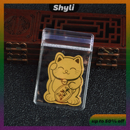 Shyli สติกเกอร์ตกแต่งโทรศัพท์มือถือแมวกวักนำโชคฟอยล์สีทองสีทองแมวกวักนำโชคแพทช์สีทองตกแต่งโทรศัพท์ที่ติดโทรศัพท์ของขวัญปีใหม่5ชิ้น