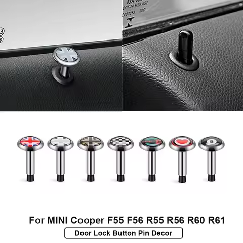 2Pcs Car Door Safety Metal Bolt Door Lock Button Pin Decor For MINI COOPER S One JCW F53 F54 F55 F56