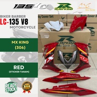 RAPIDO Coverset Yamaha Lc135 Fi V8 Mx King (306) Hitam Merah Body Cover Sticker Tanam Lcv8