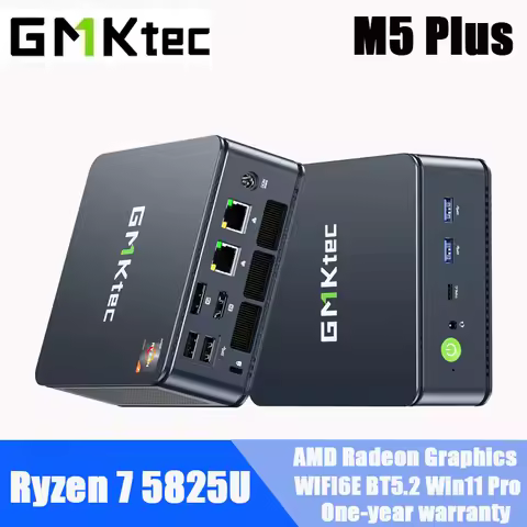 GMKtec M5 Plus AMD Ryzen 7 5825U Mini PC DDR4 3200Mhz M.2 SSD Windows 11 Pro WIFI6 BT5.2 Desktop Off
