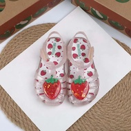 Summer New Melissa Baby Kids Jelly Shoes Children's Hollow Sandals Girls Fruit Strawberry Soft Sole PVC Beach Sandals HMI092