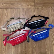 Supreme徽標拉鍊開合腰包胸包單肩包斜挎包男女同款情侶款