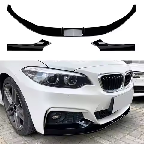 Front Bumper Spoiler Lip Kit with Side Corner For BMW 2 Series F22 F23 M Sport 2014-2021