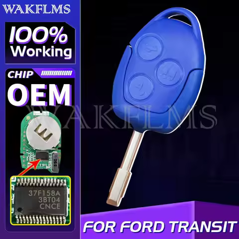 For Ford Transit WM VM 2006 2007 2008 2009 2010 2011 2012 2013 2014 433MHz 4D63 Chip Blue Remote Car