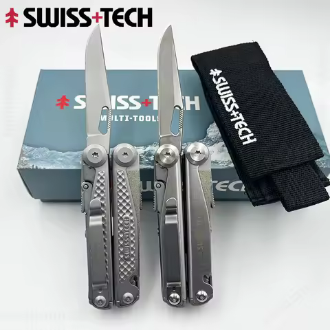 SWISS TECH 18 in 1 EDC Multitool Pliers Multi-functional Combination Tool Portable Folding Scissors 