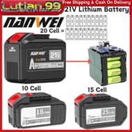 20 Cell NANWEI DAYI Lithium Battery 528tv Cordless Brushless Wrench Mesin Rumput Bateri Replacement