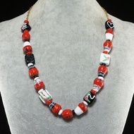 Red Strawberry in Chocolate Lampwork Murano Glass Beaded Necklace Woman Jewelry