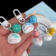 INE  Cartoon Dumpling Keyring Cute Food Keychain Lovely Resin Keycord School Bag Pendant Backpack Hanging Decoration n