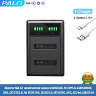PALO NB-6L NB-6LH Baterai 1800mah and Charger Applicable Canon IXUS85ISIXUS95ISXUS200ISS90IXY251S