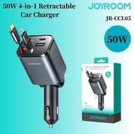 JOYROOM JR-CCL05 50W Car Charger 4-in-1 Retractable PD Fast Charging for iPhone 15 14 13 Pro Max / S