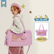 VANWALK กระเป๋าเดินทางความจุขนาดใหญ่ ผู้หญิง กระเป๋าถือกระเป๋าสะพายข้างเดินทางสั้นวัสดุไนลอนกระเป๋าเ