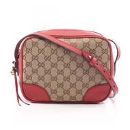 【二手】Gucci GUCCI Bree GG帆布單肩包 449413 米色/ブラウン/RED帆布皮革單肩包 女士二手 A