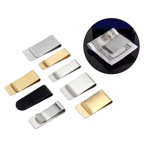 1pc High Quality Stainless Steel Metal Money Clip Fashion Simple Silver Dollar Cash Clamp Holder Bil