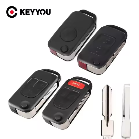 KEYYOU 2/3/4 Button Replacement Remote Flip Car Key Shell For Mercedes Benz W124 W168 W202 W203 A C 