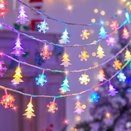 6782 Lampu Tumblr LED Snowflake Battery / Lampu LED Pohon Natal 3 Meter