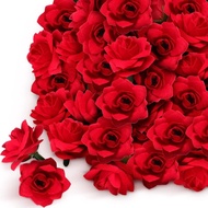 1/5Pcs 4.5cm Artificial Rose Heads Valentines Day Artificial Roses Head Bulk Fake Red Rose Buds Smal