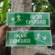Acrylic, Sticker Sign Evacuation Route Sticker 10 x 30 cm (A41)