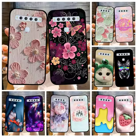 For TCL 10 Lite Case Silicon TPU Flower Landscape Phone Cases On for TCL 10L T770H T770B Portector S