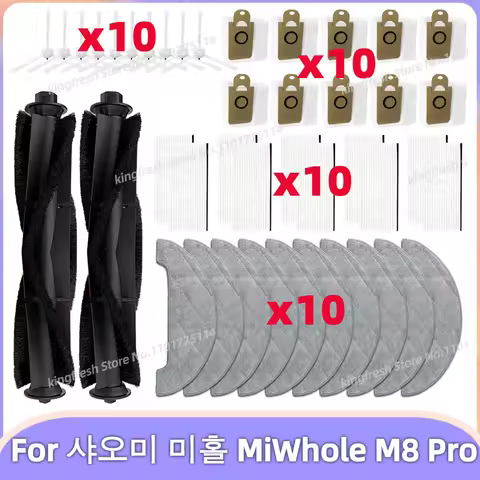 For 샤오미 미홀 MiWhole M8 Pro / Wiami FX-11 Plus Accessories Parts Vacuum Roller Side Brush Filter Mop C