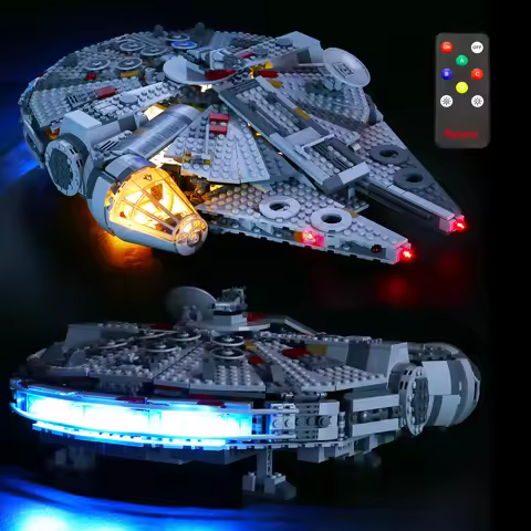 BriksMax Led Light Kit For 75257 Star 2019 New Millennium Building Blocks Model Falcon,Remote Contro