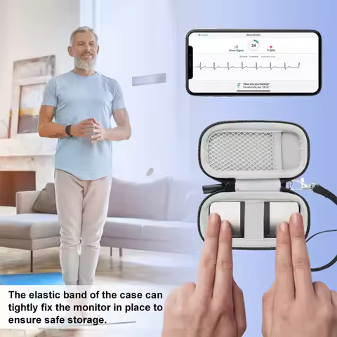 Heart Monitor Case with Removable Strap Portable Storage Case Waterproof Carrying Case for AliveCor 