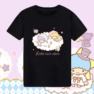 Littletwinstars Gemini Joint Cartoon Related Short Sleeve T-shirt Soft Girl Student Loose Couple Out