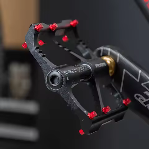 Ultralight Titanium Shaft Mountain Bike Pedal CNC Aluminum Alloy Carbon Tube 3 Bearing Flat Wide Non