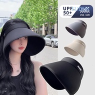 [FDX] New Style Empty Top Sun Hat Women Summer Ultraviolet-Proof Extra Large Brim Cycling Sun Hat Bl
