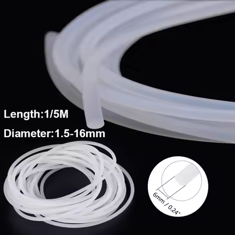 1-5m diameter 1.5/2/6/8/10/12/16mm cylindrical rubber wire silicone solid with white solid round O-r