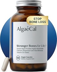 ALGAECAL - Plant Based Calcium Supplement with Vitamin D3 (1000 IU) for Bone Strength, Contains 13 M