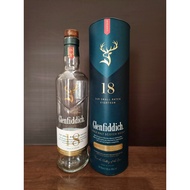 Used Glenfiddich 18 Single Malt 700 liquor bottles ML + Box
