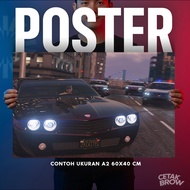 Poster GTA V Minimalist V Logo Green Cash Hiasan Dinding Kamar Modern Dekorasi Dinding Seni Pro Art