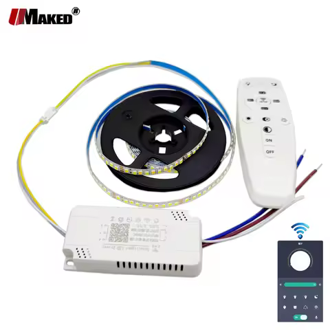 SMD2835 LED Strip+2.4G Remote Transformer Kit 600D Ribbon Dual Color Fixable Tape 3m/Roll+(51-60W)x2