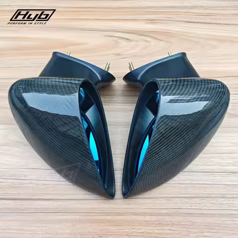 Real Carbon Fiber Spoon Side Mirror For Honda Fit JAZZ GK5 2014-2017 Sports Car Manual Adjustable Re