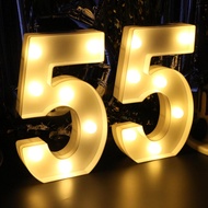 H: 8.26 Inches Light Up Numbers 55 Centerpieces Table Sign, Happy 55th Birthday Decorations for Wome