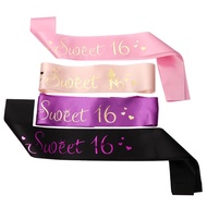 1 Piece Sweet 16th Birthday Princess Happy Birthday Belt Girl Supplies 16th Birthday Party Gift Shou