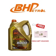 (100% Original)BHP SynGard 8000 Fully Synthetic SAE 5W-40 4L Engine Oil(Free RM10 Aeon Gift Voucher)