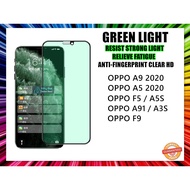 Oppo A53/A74/A93/A91/A9 2020/A5 2020/F9/A5s/A7/A3s/F5/F7 10D Edge Green Light Eyes Protection+HD Cle