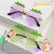MIH Rimless Sun Glasses, Halloween Costume Street Snap Strawberry Sunglasses, Women Metal Y2K Shades