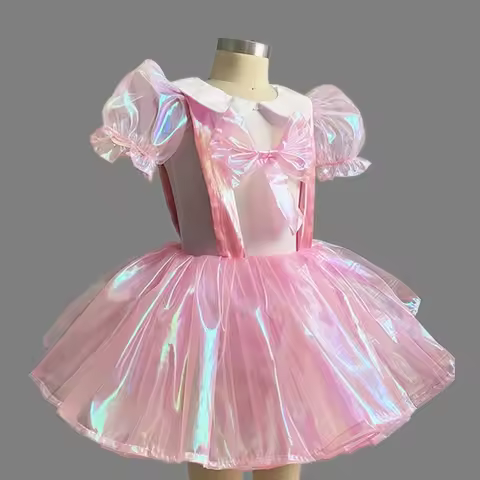 Kids Ballroom Clothing Sequined Modern Dance Tutu Dress Girls Jazz Dance Costume Stage Wear Festival