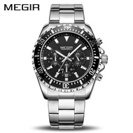 MEGIR Luxury Business Quartz Watch Men Brand Stainless Steel Chronograph Army Military Wrist Watch Clock Relogio Masculi