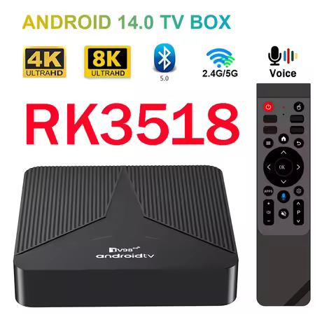 TV Box Android 14 Rockchip RK3518 Quad Core TV98 Rk3518 Support 4K 8K HD 4G 5G Dual WiFi BT5.0 Voice
