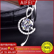 Creative Sweet Elegant Musical Note Pendant PT 950 Karat Diamond Necklace for Women qu-1