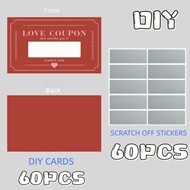 60 piece scratch card set DIY gift voucher scratch revealing design wedding birthday party game fest
