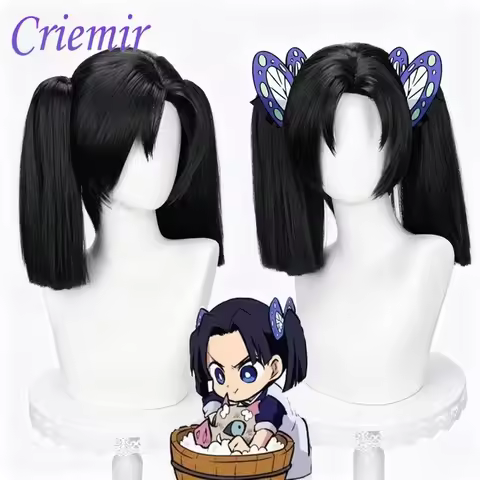 Aoi Kanzaki Demon Slayer Anime Coser Cosplay Wig Synthetic Short Straight Wig Heat Resistant Fiber R