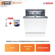 Bosch Serie Fully-integrated Built-in Dishwasher 60cm SMV6ZCX42E EcoSilence Drive SMV25BX03R Pencuci