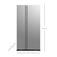 Hitachi ฮิตาชิ ตู้เย็น SIDE BY SIDE Hitachi รุ่น R-S600PTH0 GS 21 คิว 595 ลิตร สีกลาสซิลเวอร์
