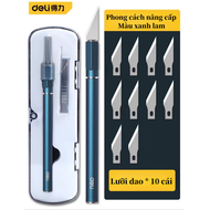 dao khắc Deli gọt mô hình kèm 10 lưỡi dao dao rọc giấy thủ công DIY dao cắt giấy chạm tỉa gỗ tượng