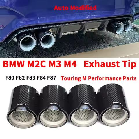 For BMW M2 F87 M3 F80 M4 F82 F83 Exhaust Pipe Tip Upgrade Touring MP erformance Parts Carbon Fiber B