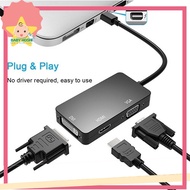 [HS] Mini 3 In 1 Display Port To VGA Female Converter White Black HDMI For PC Computer Laptop HDTV Projector Smart TV